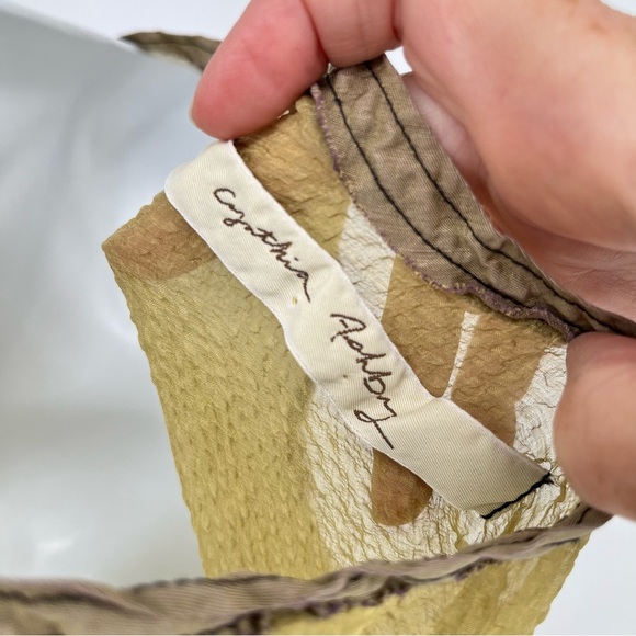 Cynthia Ashby Womens Sheer Green Silk Tulle Dress Size S Sleeveless Pockets - Picture 8 of 10